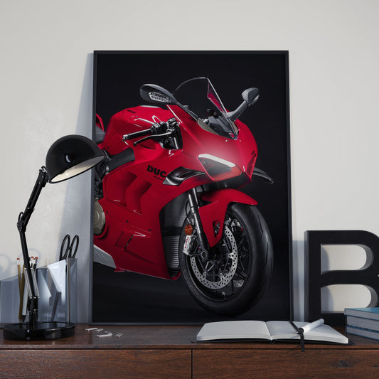 Ducati Panigale V4S Acrylic Wall Art with Neon LED Lighting