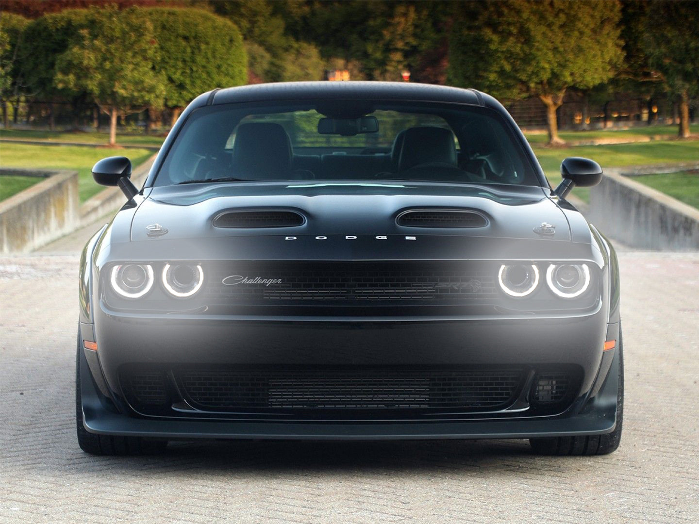 Dodge Challenger Hellcat Acrylic Wall Art with Neo LED Lighting Decor for Garage & Man Cave