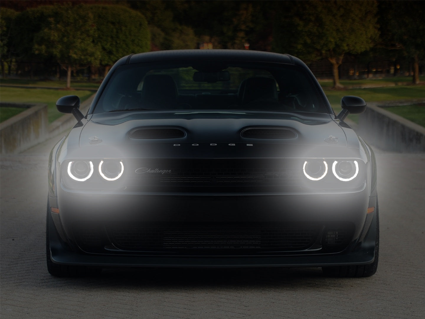 Dodge Challenger Hellcat Acrylic Wall Art with Neo LED Lighting Decor for Garage & Man Cave