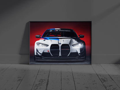 BMW M4GT Neon LED Poster